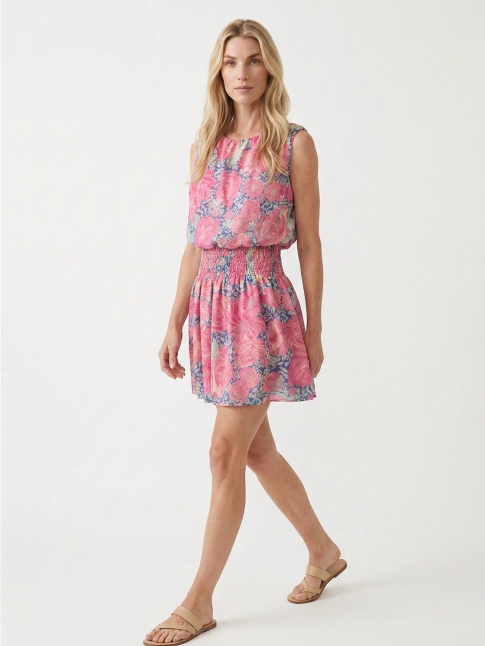 First Love Floral Smocked Waist Dress Women’s Size Medium